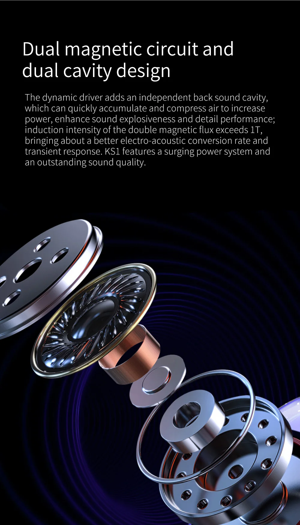 KBEAR KS1 HiFi Earphone 2Pin Cable in Ear Monitor Headphones for Singer Musicians Wired Earbuds IEMS for Gaming Wired Earbuds