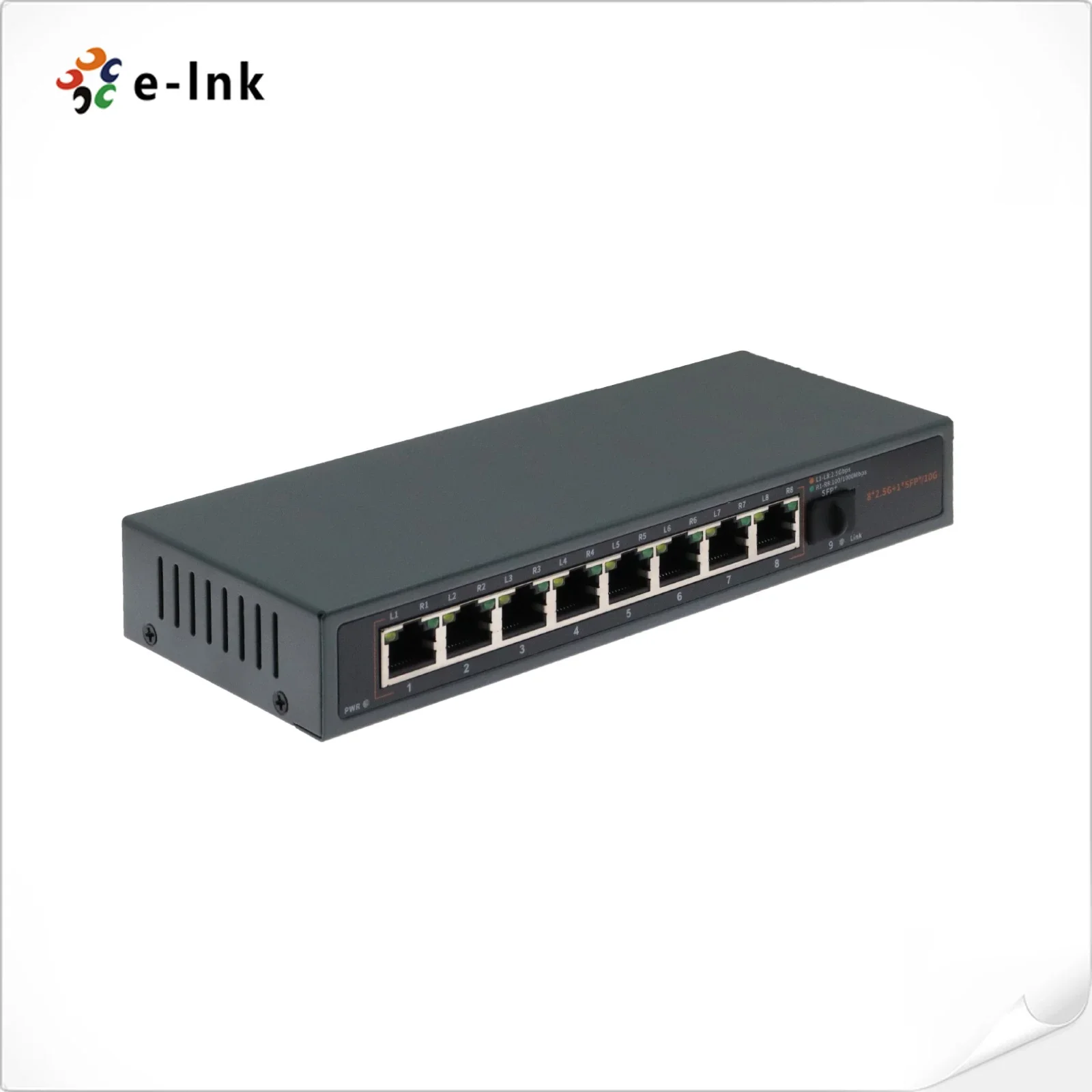 8x2.5Gbps RJ45 Ports + 1 x10G SFP+ Fiber Port Ethernet Switch