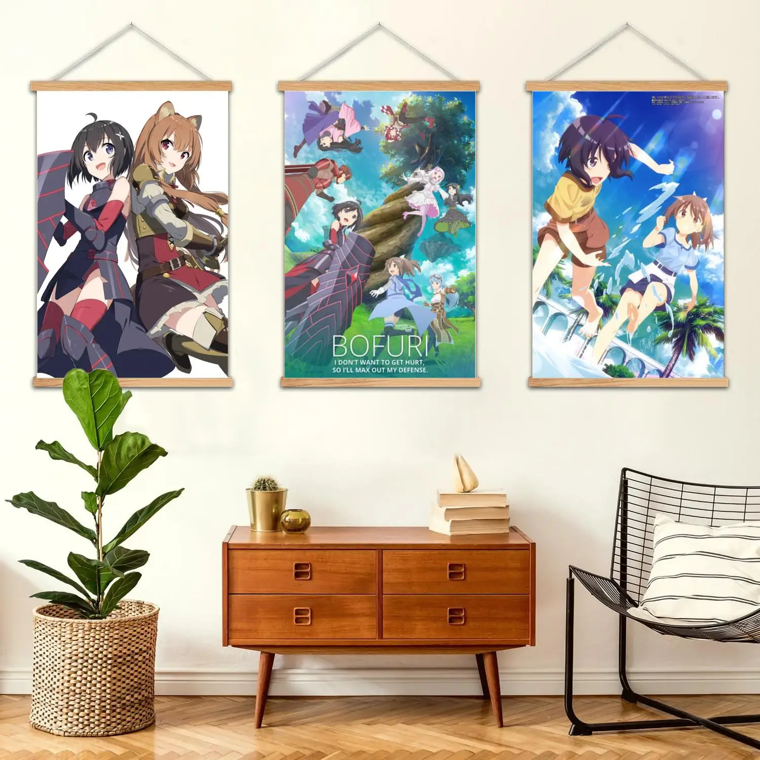bofuri online cartoon Framed Wall Painting Canvas Art Poster and Wall Art,  Modern Family Bedroom Decor,Decorative painting