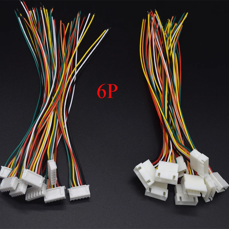 5Pair 26AWG Micro JST XH 2.54 2P 3P 4P 5P 6PIN Male Female Plug Connector With Wire Cables 200mm/100mm