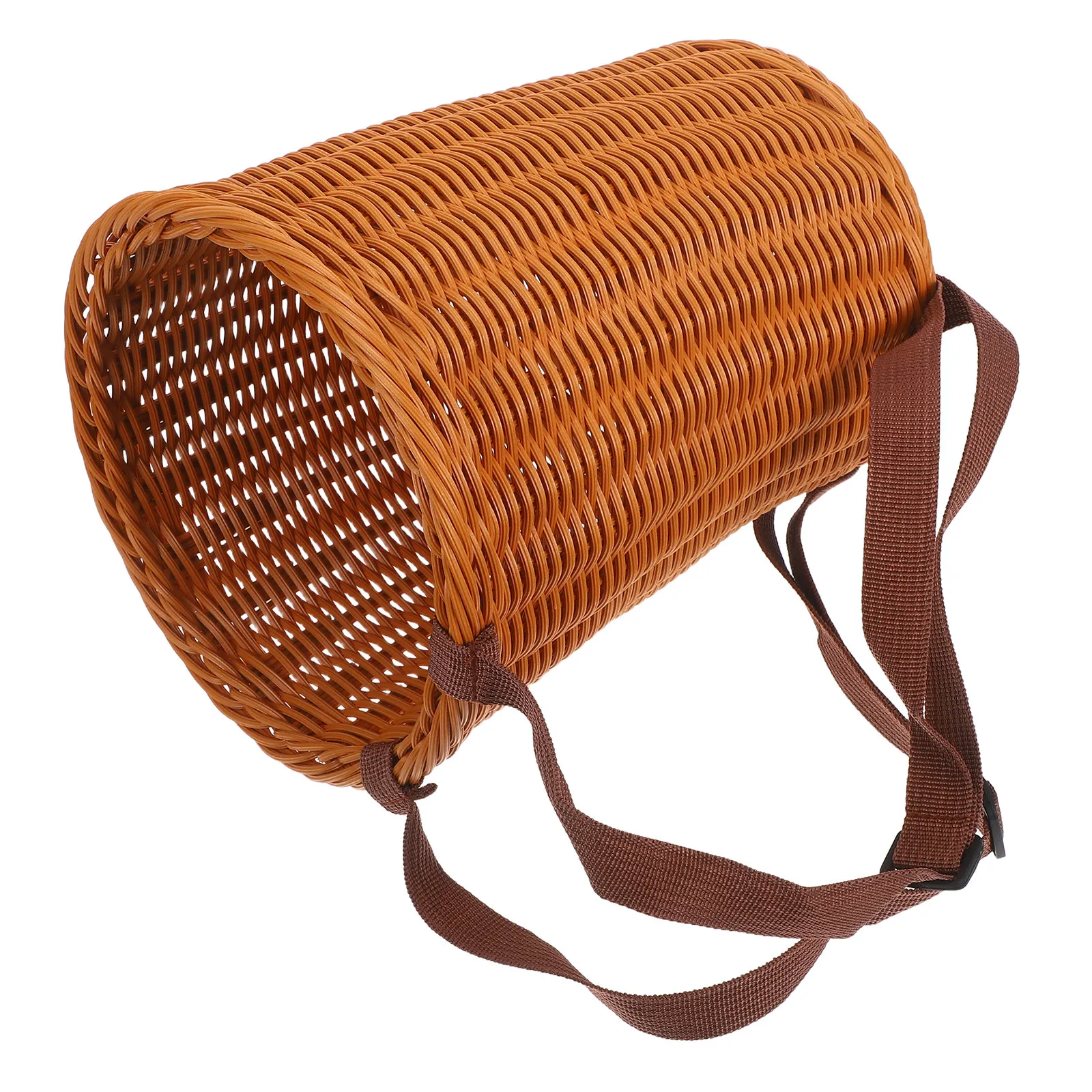 

Handmade Picnic Basket Backpack Shoulder Straps Lightweight Woven Basket for Outdoor Farm Fruit Vegetable Harvest Garden Picking