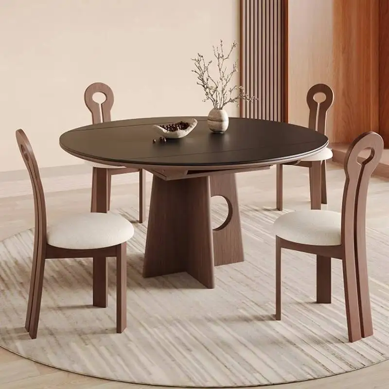 

Folding Round Wooden Dining Tables Black Wood Center Modern Small Dining Tables Home Petite Nordic Mesas De Comedor Furniture