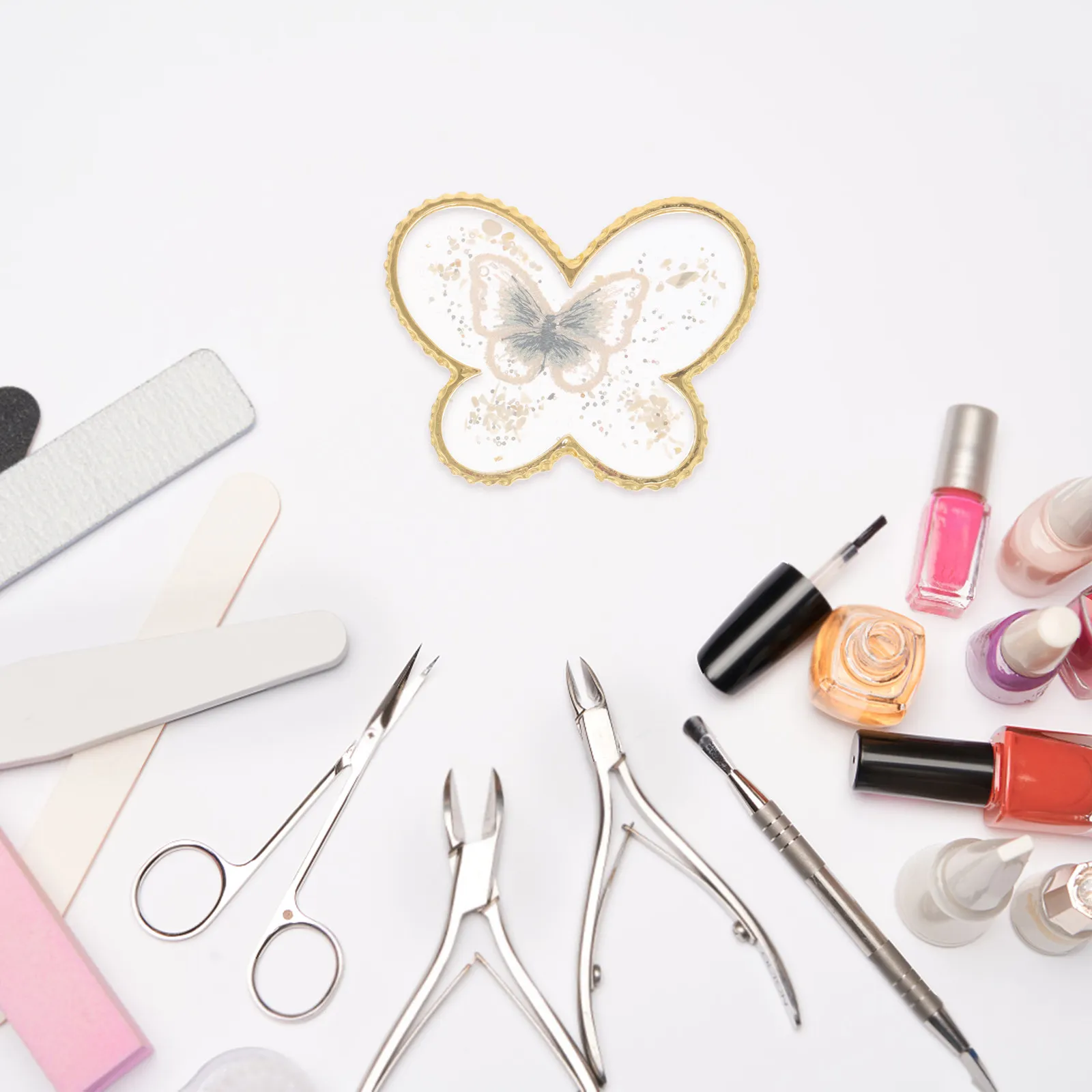 

Nail Art Tray Gel Polish Pallet Sturdy Resin Material Wide Design Inspiration Portable Display Stand Resin Pallet