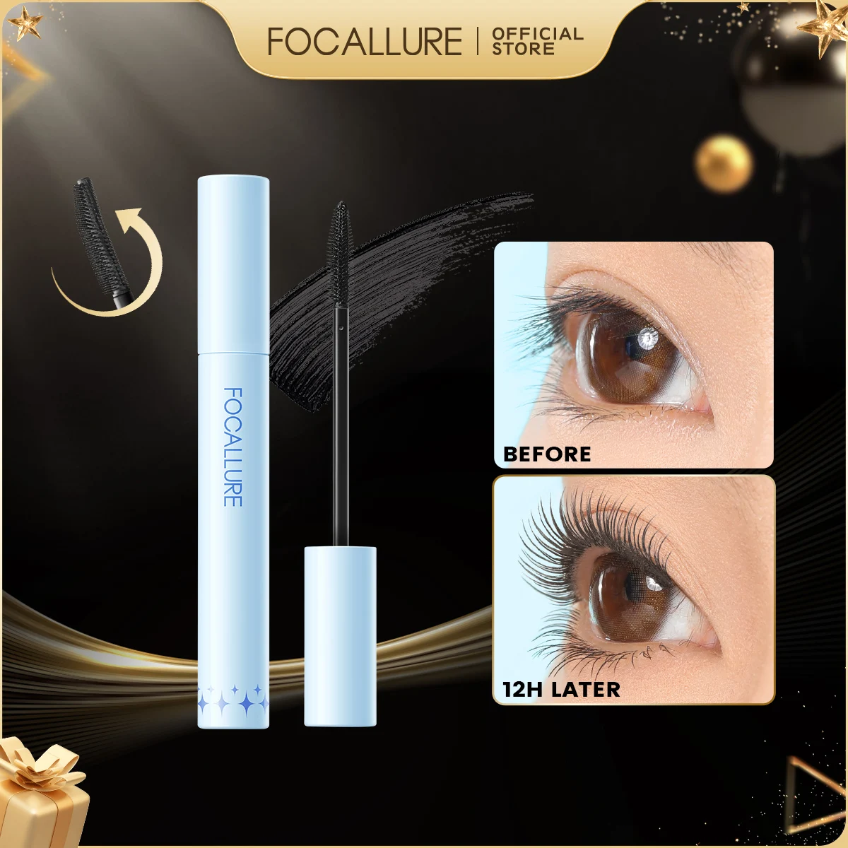 FOCALLURE Mascara Primer Waterproof Sweatproof Long-lasting Eyelash Primer Eyelash Extension Curl Makeup Cosmetics