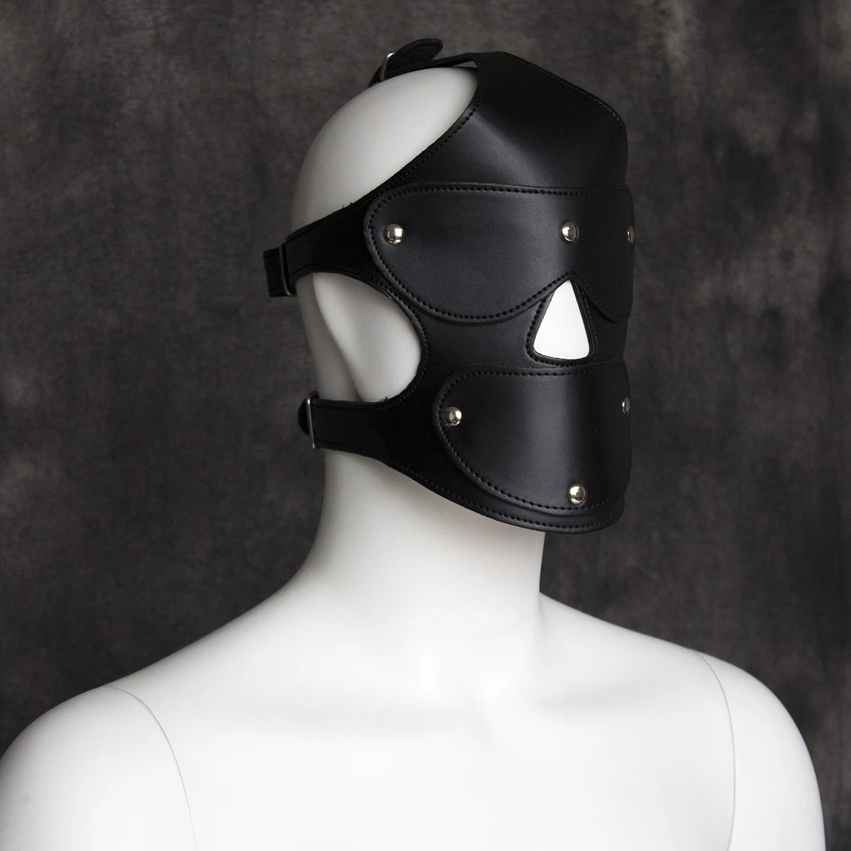 Máscara de cuero para la cabeza, mascarilla con tapón para la boca, BDSM, Roleplay, ropa de penalización del rendimiento, juguetes alternativos para mujeres y parejas