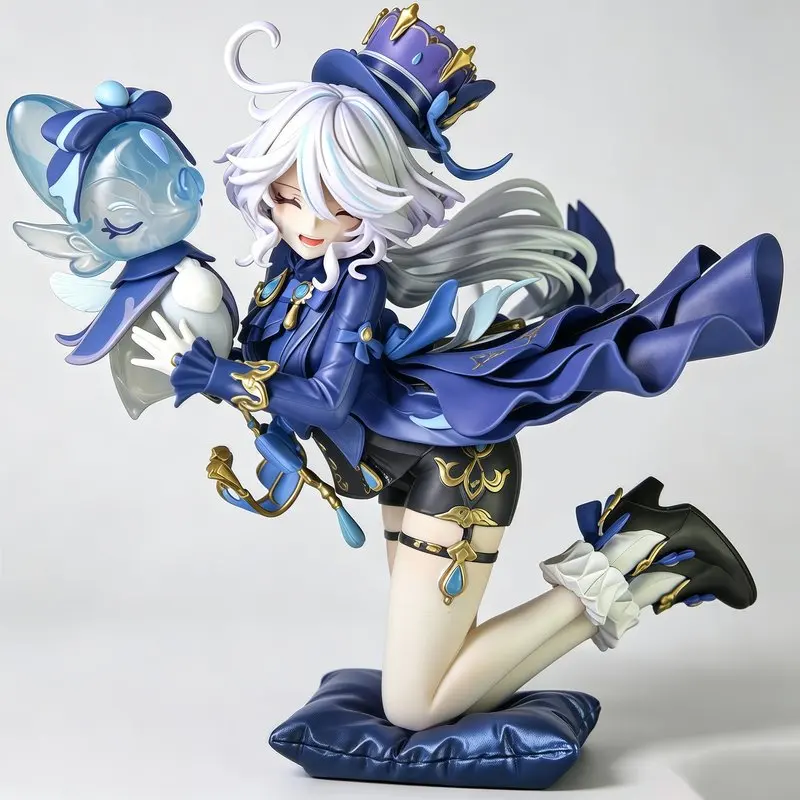 Genshin Impact Furina Hydro Archon Kneeling Pose GK Figure Anime Girl Statue Desktop Ornament Collectible Model Gift