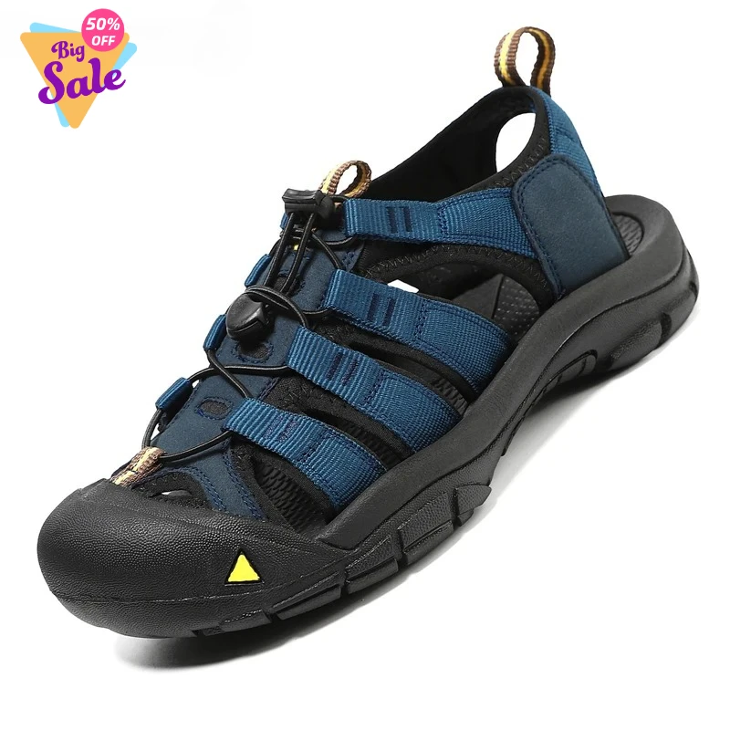 

Быстросохнущие аквасандалии для мужчин, оригинальные дышащие перфорированные туфли, новые модные туристические сандалии, нескользящие мужские летние кроссовки