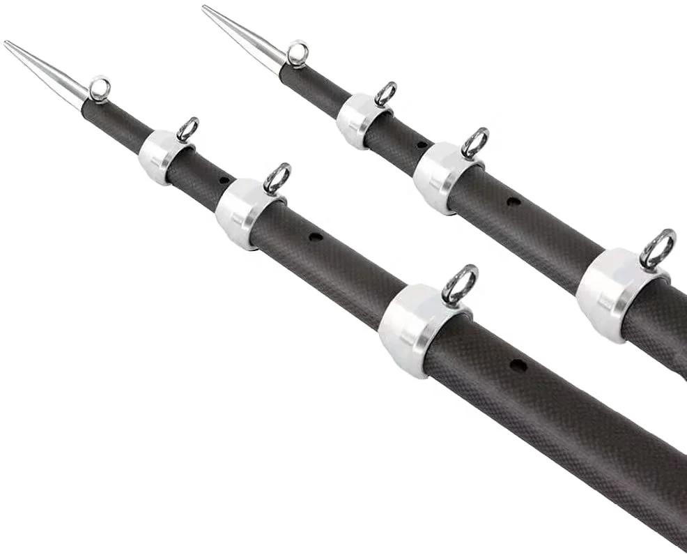 OEM Telescopic or Inserted-in Carbon Fiber Outrigger Pole for 4.5m-7.5m Yachts 12V Voltage Bottom Diameters 38mm 40mm or 42mm