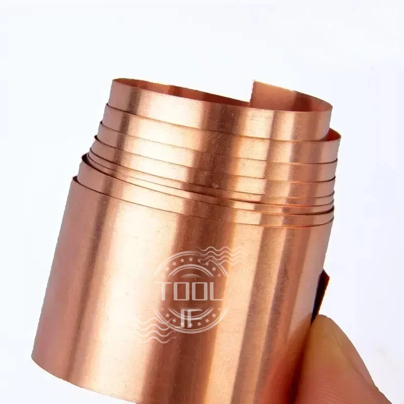 

1M T2 Red Copper Strip - Ultra-Thin Flat Sheet/Foil (0.02-1mm) for Grounding & Heat Sink - Width 10-90mm