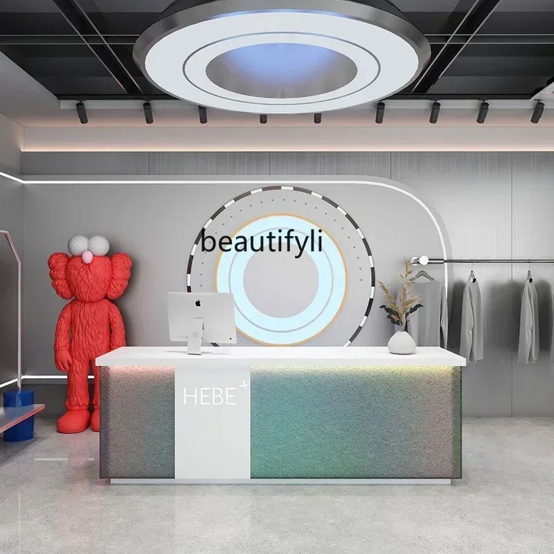 

53V Clothing Store Cashier Counter Fashion Simple Modern Barber Shop Bar Beauty Salon Reception Front Desk