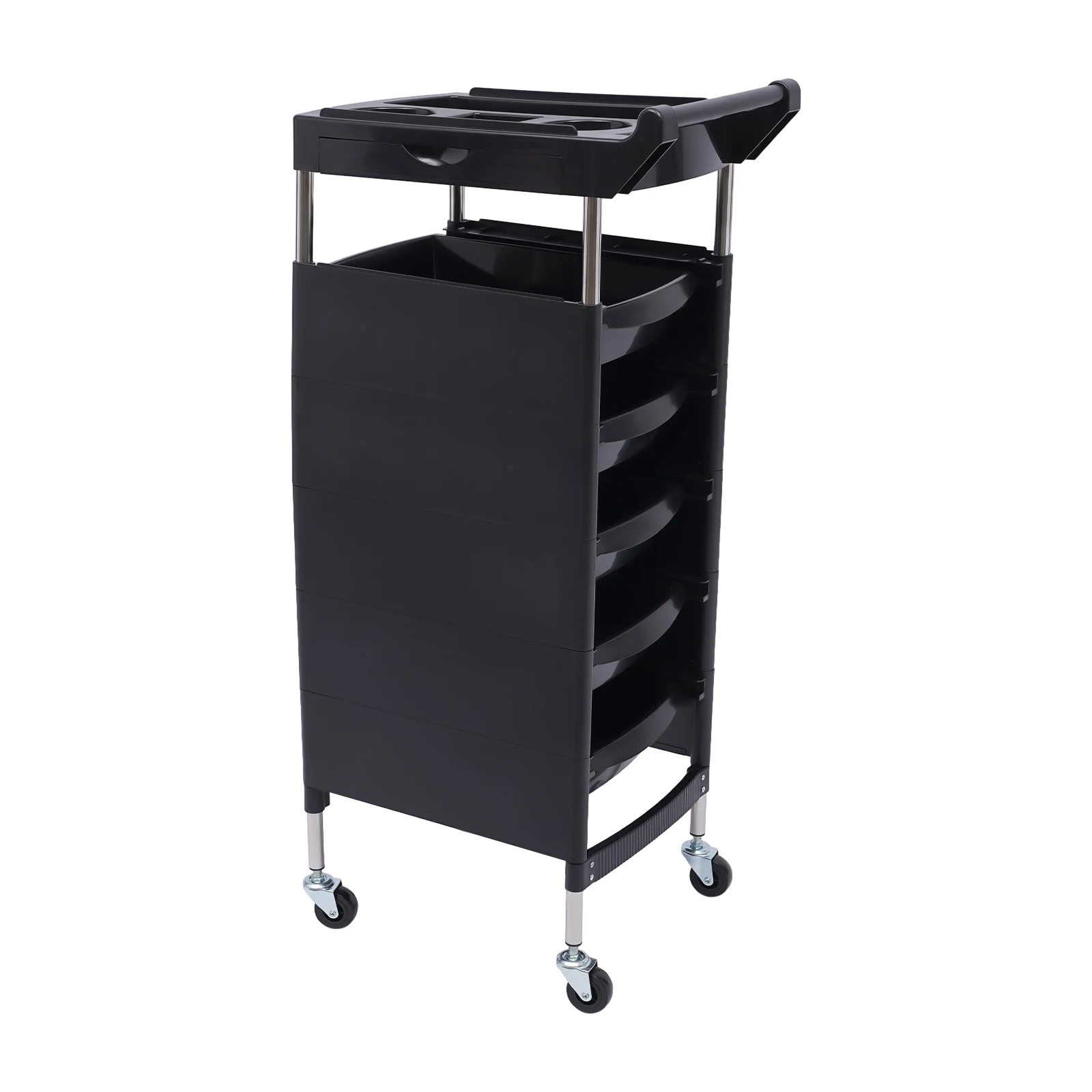 

6 Tiers Beauty Salon Trolley Equipment Rolling Cart Tray Hair Styling Storage Station for Beauty Salons, Barber Stores, Hospital