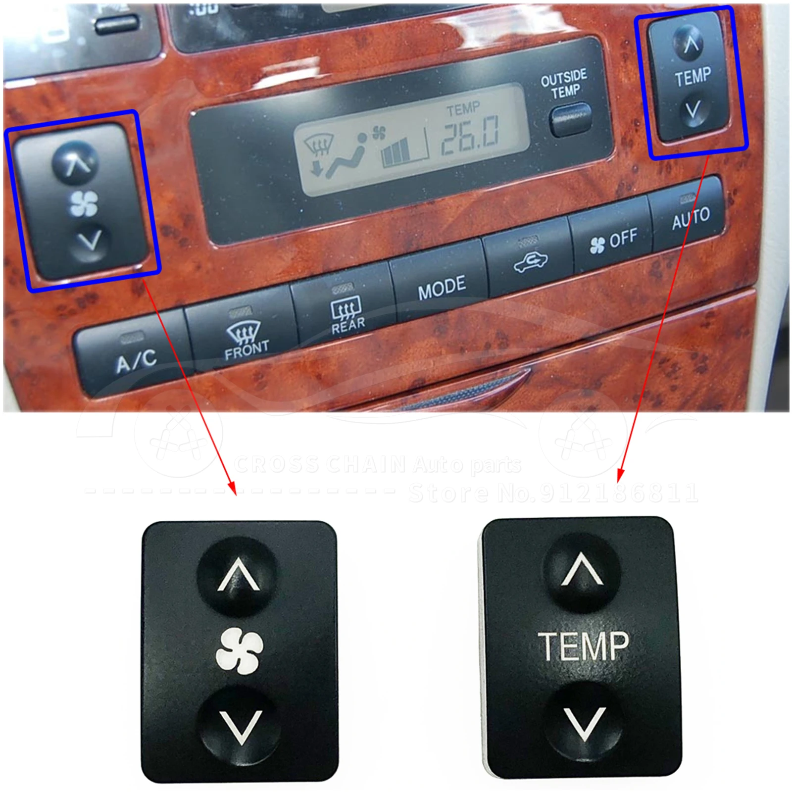 トヨタクラウンJZS151用 エアコンパネル及びオウディオコントロール