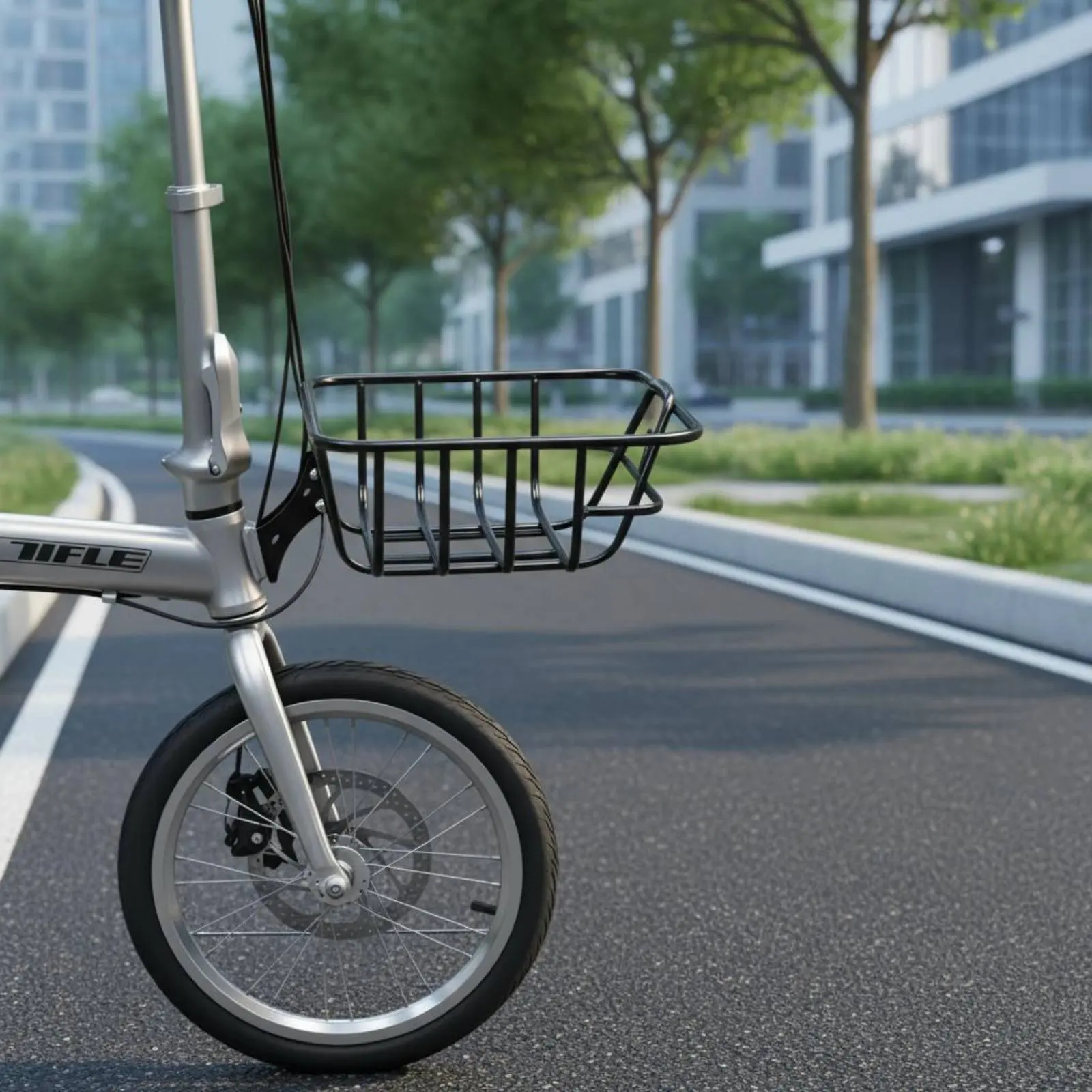 

Folding Bike Front Basket Large Capacity Aluminum Bike Basket Lightweight Long-Lasting for Shopping, Commuting