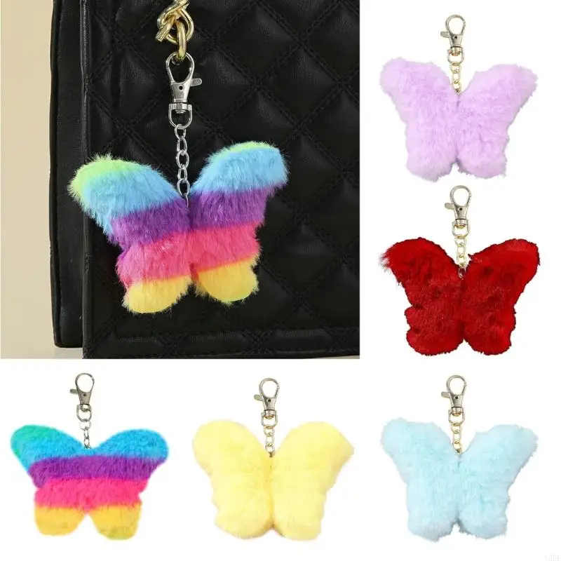 Y55F Handmade Butterfly Charm Keychains Women Car Keyring Keys Holder