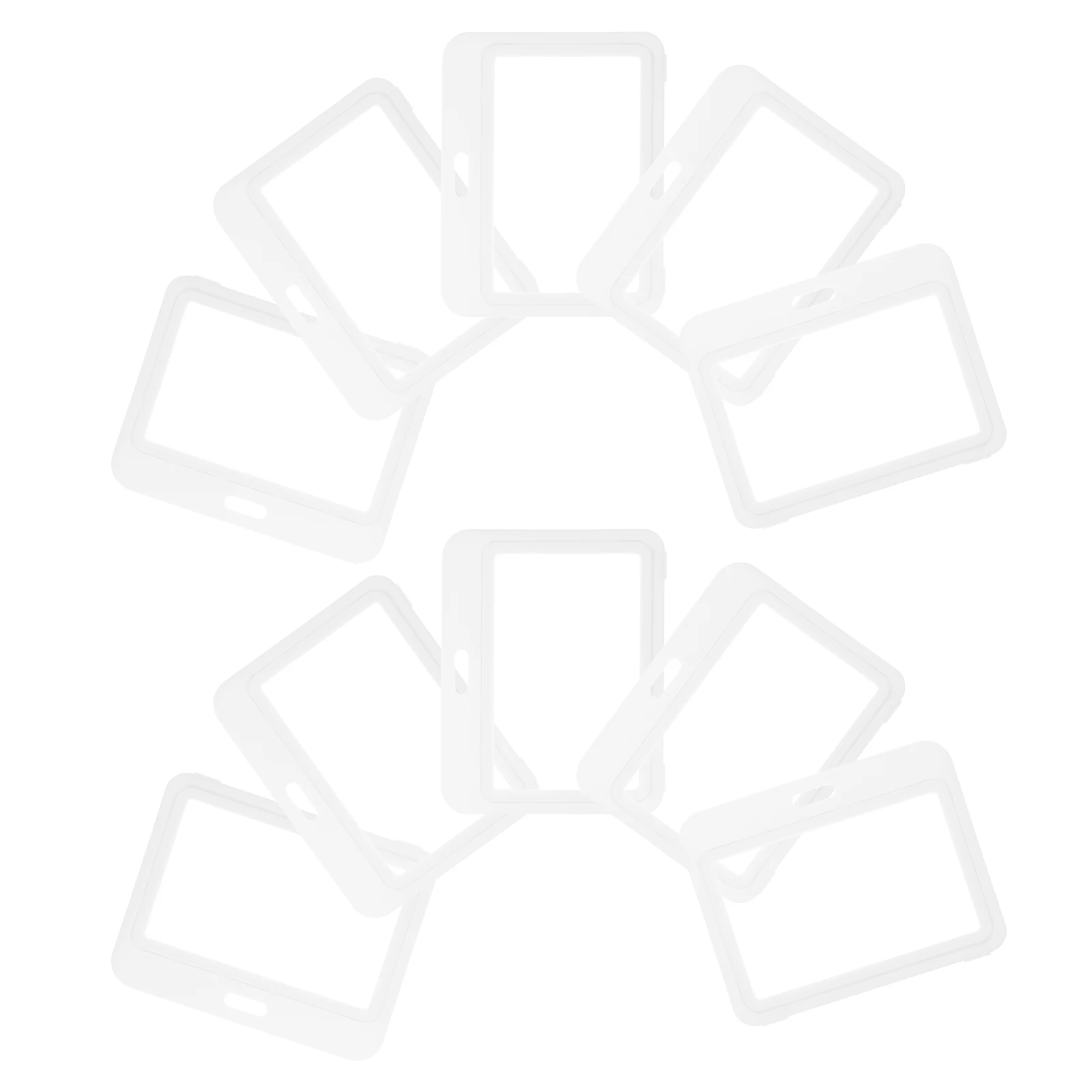 

12 Pcs ID Card Holder Badge Clear Double Sided Protector Horizontal Access Plastic Holders