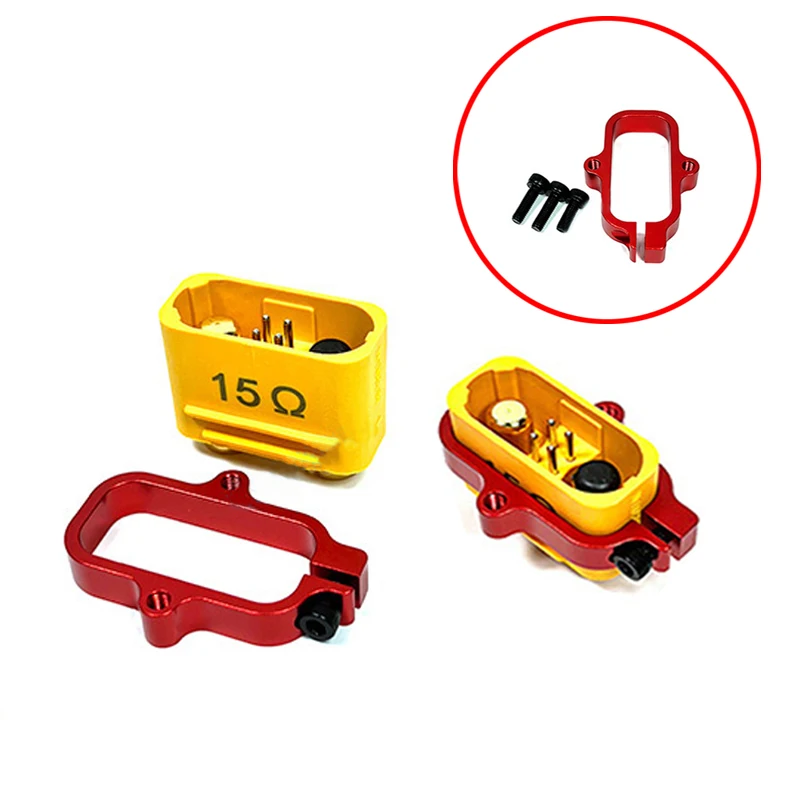2PCS AS150U Male Plug Fixed Seat Aluminum Alloy Anti-Spark Battery Connector for 4/6/8-Axis/Multi-Rotor Drone Connecting Part