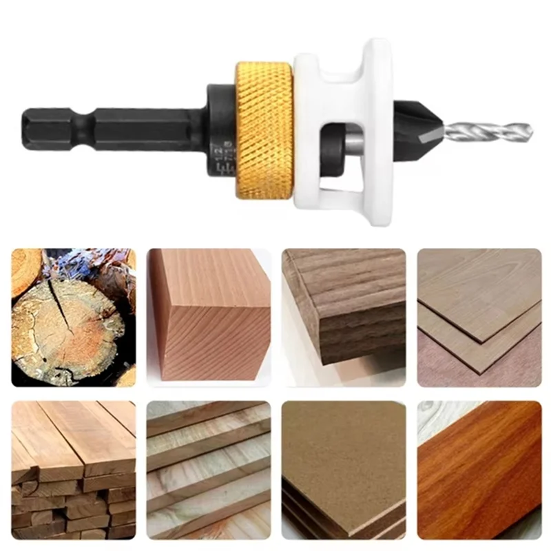 BHBD-Con Collar de tope de profundidad ajustable, taladro escalonado de profundidad ajustable, taladro de agujero cónico de aleación de 8Mm