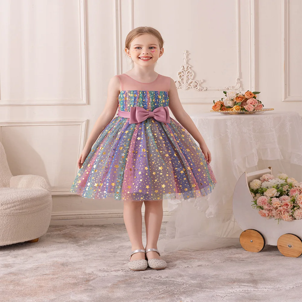 New Girl's Dress Birthday Piano Runway Party Wedding Gift Children's Clothing Girl's Dress