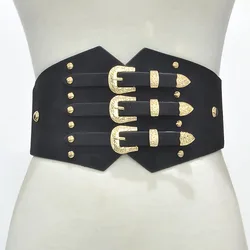 Women Ultra Super Wide Belt PU Elastic Corset Fashion Waist Ladies Clothing Belt Accessory