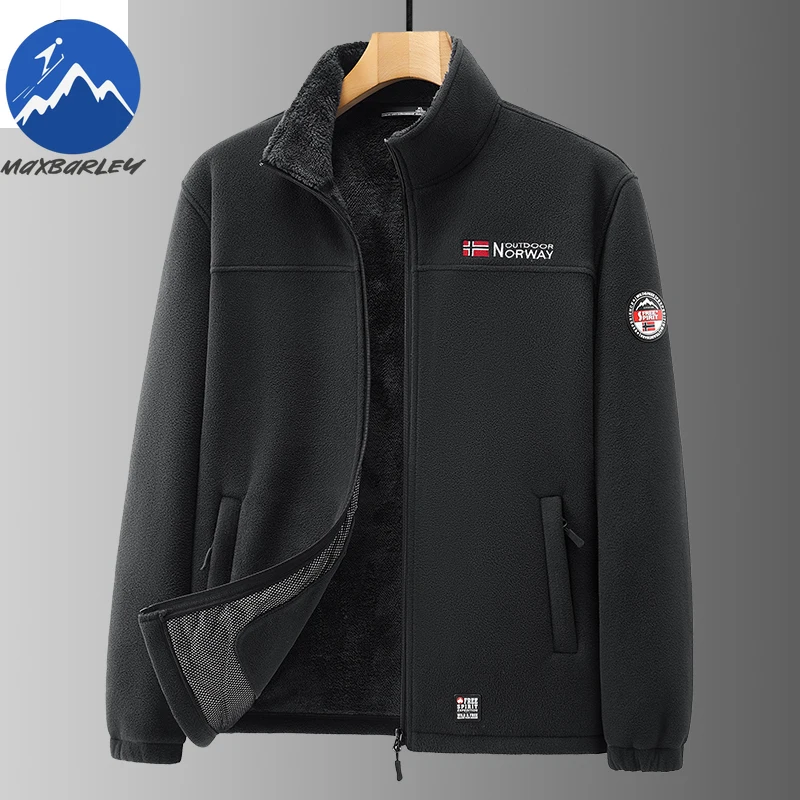 New Winter Men's Fleece Jacket Pockets Solid Color Casual Polar Jacket Cold-proof Warm Thickened Overcoat Plus Size Outwear 5xl