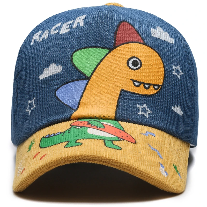 Four Seasons Little Dinosaurs, Children\'s Hats, Children\'s Baseball Caps, Cute Cartoon Color-Blocked Caps, Outing Sun Hats