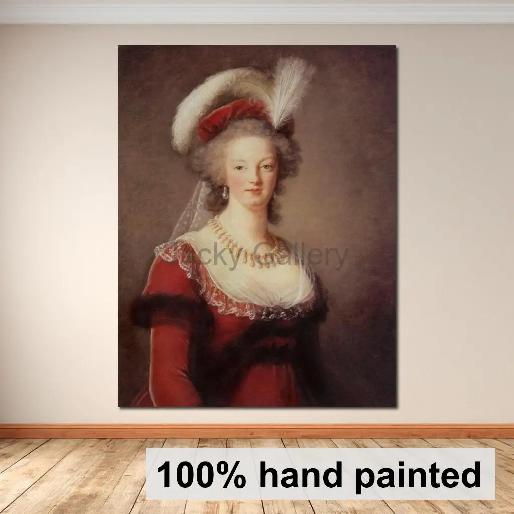 Porträt Marie Antoinette Ölgemälde Handgemaltes Königliches Damenporträt auf Leinwand für Luxuriöses Wohnzimmer Klassische Wanddekoration