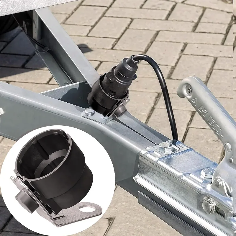7Pin 13Pin Trailer Connector Holder Round Trailer Socket Bracket Dust Proof Anti Dirty Protective Cover Towing Plug Holder
