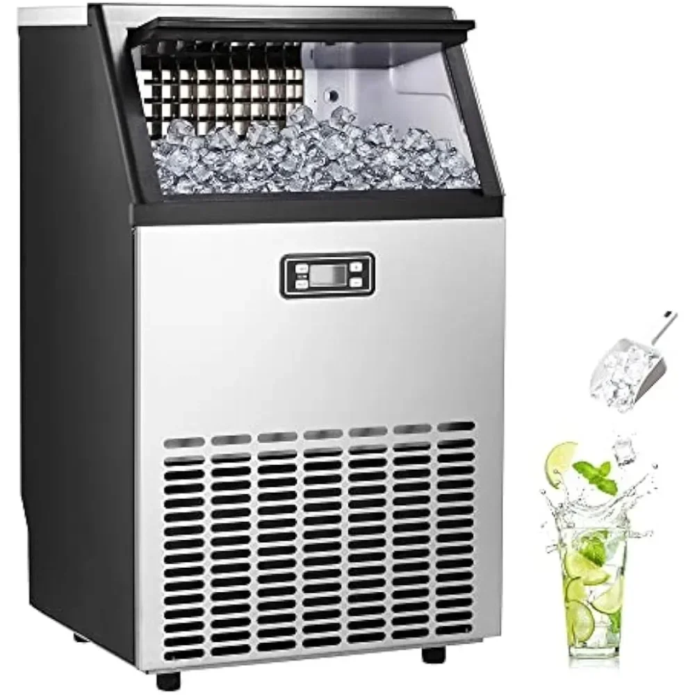 

Commercial Ice Machine,100Lbs/Day, Stainless Steel Ice Machine with 48 Lbs Capacity