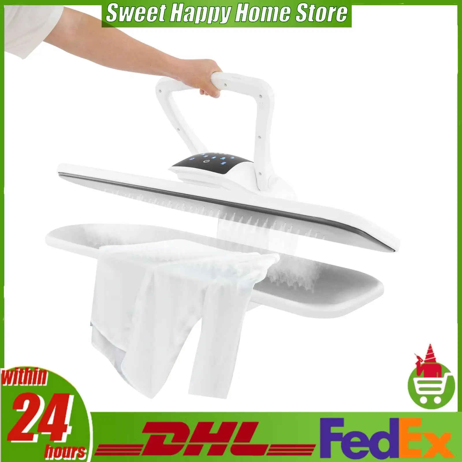 1600W Steam Iron Press Intelligent Steam Press 194-392°F Adjustable with 1000ml Detachable Water Tank 5 Fabric Modes for Garment Care