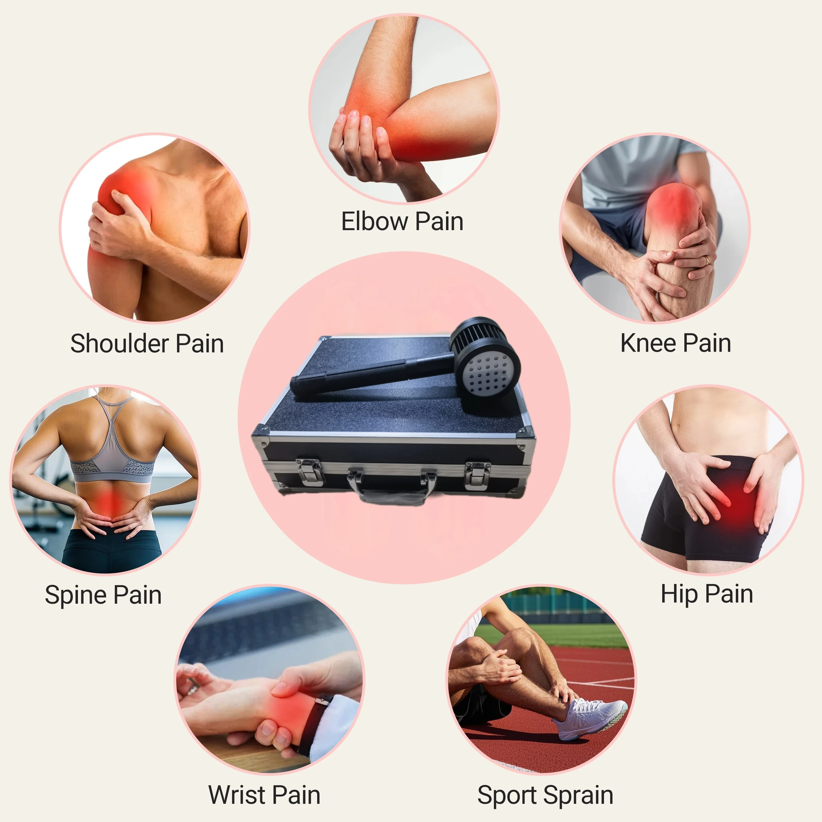 

Portable HLKGO Cold Laser Device 3W/5W Dual Power, 808nm Infrared & 650nm Red Light for Joint & Muscle Pain