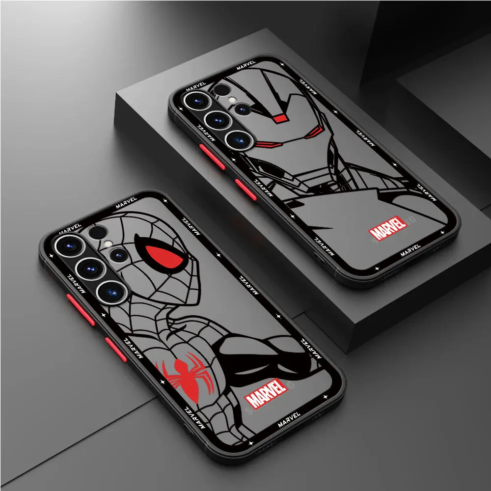 Marvel Spiderman Ironman Case for Samsung Galaxy S23 Ultra S21 S9 S24 Ultra S22 Plus S20 FE S10 Lite S20 Luxury Cover Silicone 