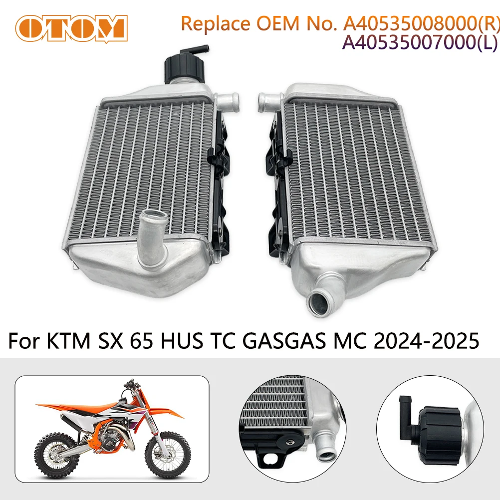 

OTOM Motorcycle Radiator 24-25 For KTM SX 65 HUSQVARNA TC GASGAS MC Left & Right Side Pit Dirt Bike Cooler Cooling Water Tank
