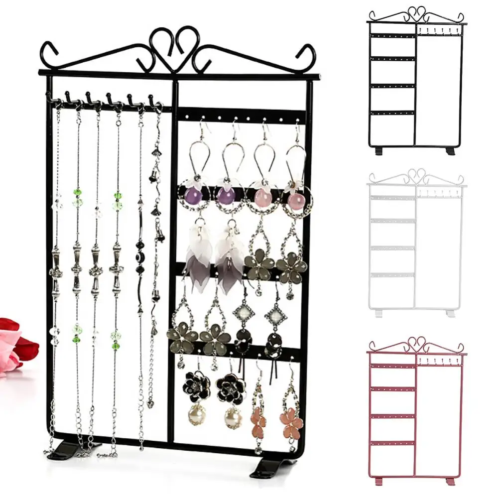 Jewelry Display Stand Earrings Necklace Ring Jewelry Display Racks Organizer Holder Necklace Display Rack Make Up Decor