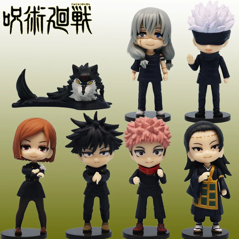 3-9CM 7pcs/set Jujutsu Kaisen Satoru Gojo Mini Cute Gk PVC Statue Action Figurine Desk Collectible Anime Model Toys Figures Gift