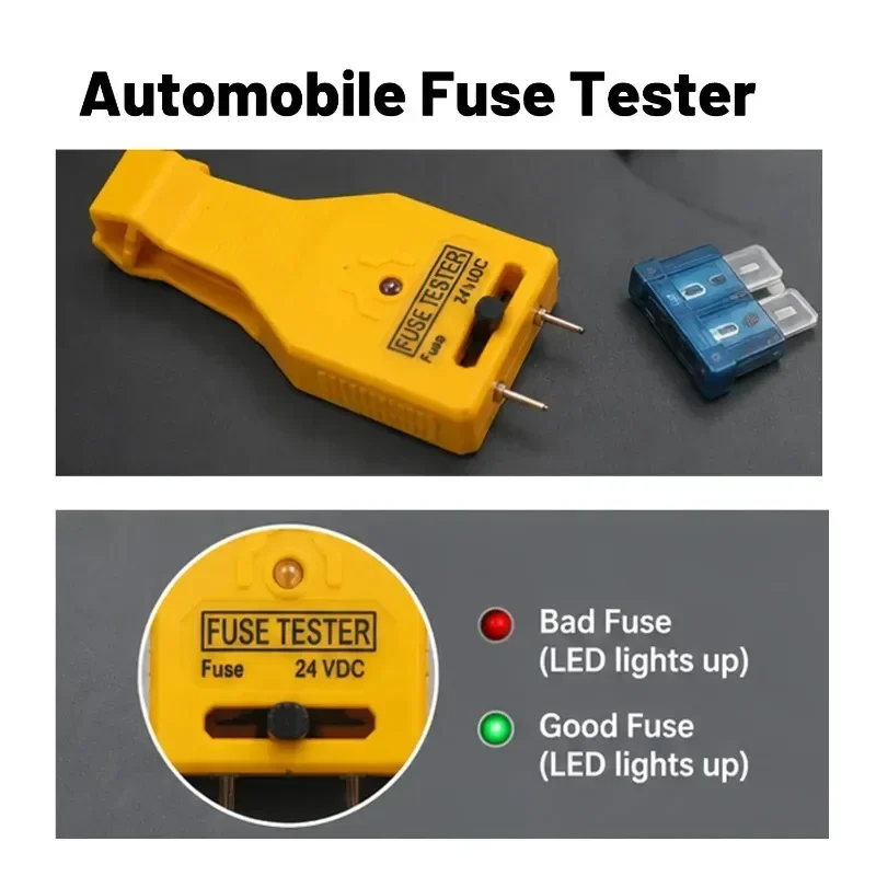 1pc Universal DC24V Checker Puller with Test Light Removal Tool Car Multi-Functional Fuse Tester Blade Type Circuit Puller