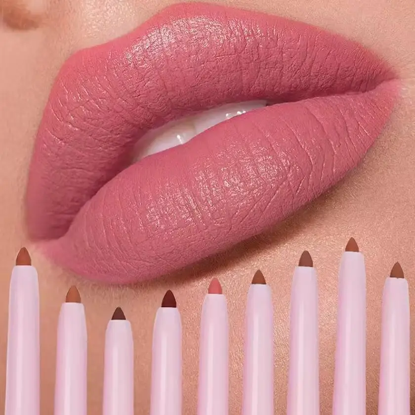 Pink Lip Liner Private Label 15 Colors Waterproof Dark Brown Lipliner High Pigment Long Lasting Customize Your Brand Makeup Bulk