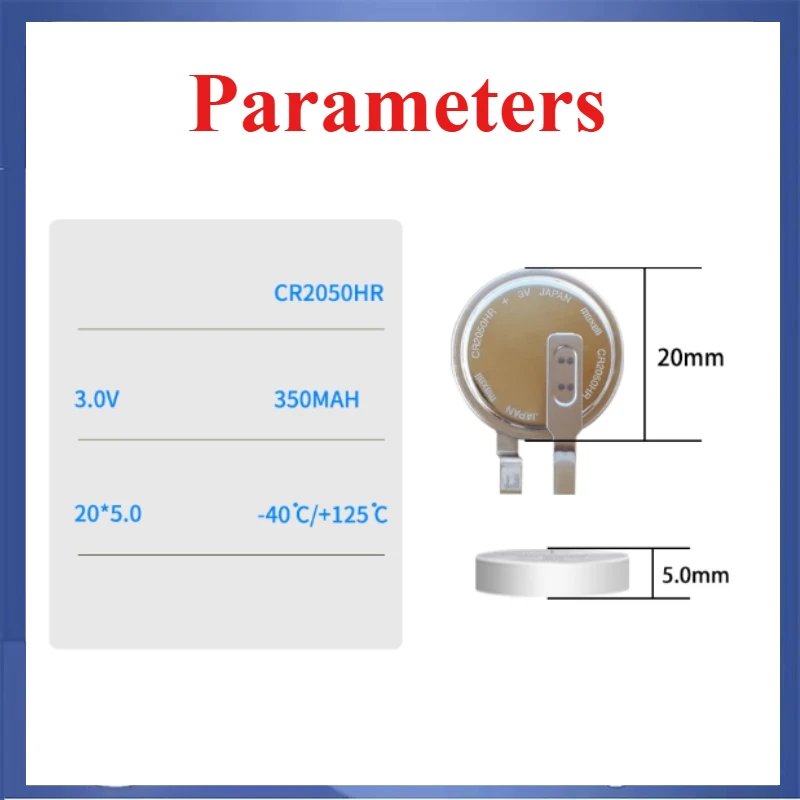 2 шт./лот CR2050HR T23 Pin CR2050 2050HR 3 В аккумуляторный конденсатор для контроля давления в шинах автомобиля