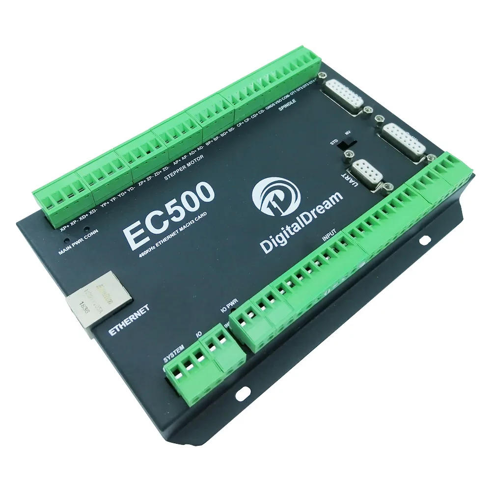 EC500 Mach3 Ethernet CNC 6 axis motion controller card plc programmable logic controller motor speed controller