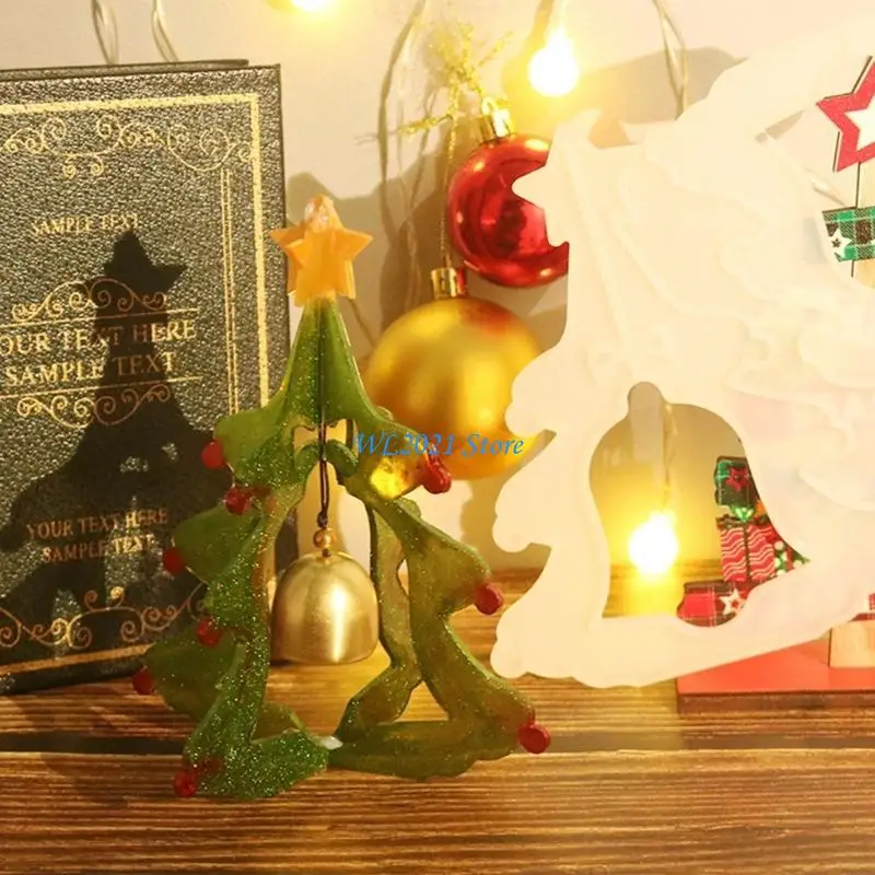 

G5GC Christmas Ornaments Moulds Silicone DIY Crafts Mould Silicone Material for DIY