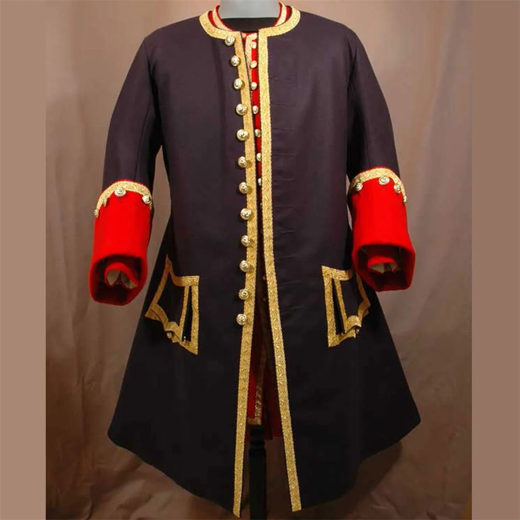 Mens French Navy Officer Military Costume Jacket Civil War Jacket British War Jacket And Coat Two Piece Custom Made