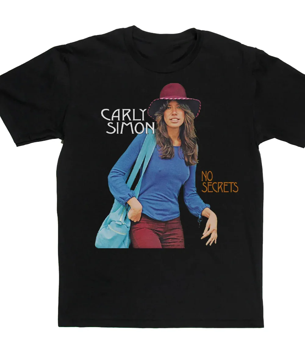 Carly Simon ALBUM no secrets T-shirt Short sleeve All sizes S-5XL black 1F51