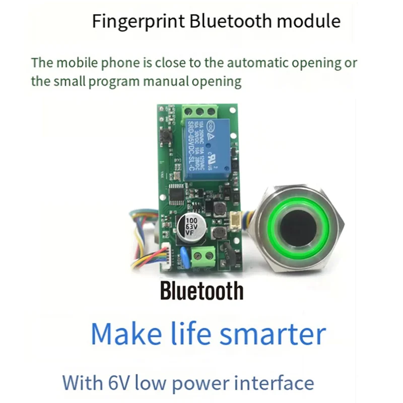 -MEOF Scheda di accesso incorporata 50PCS Finger 5V-24V Alimentatore Scheda di controllo dito Supporto per il controllo del telefono