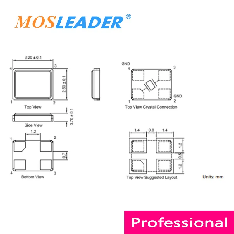 Mosleader 1000PCS 3000PCS 3225 4P 30MHZ 32MHZ 40MHZ 3.2*2.5mm 30M 32M 40M Passive crystal oscillator SMD Crystals
