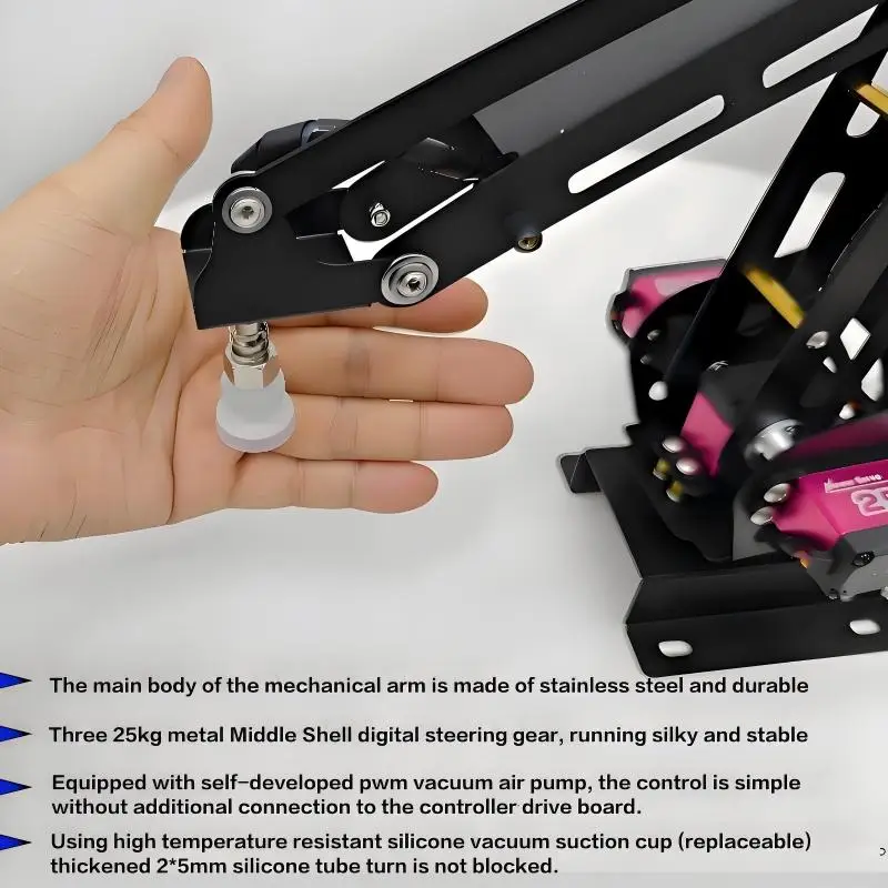 500g Payload 4 Dof Mechanical Robot Arm with Suction Cups Suction Pump ABB Industry Manipulator with Digital Servo Controller