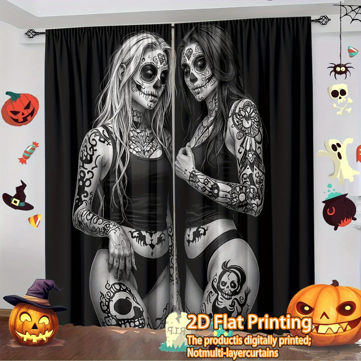 Gothic Sugar Skull Women Black - огляд і ціна Blackout Curtain Nursery