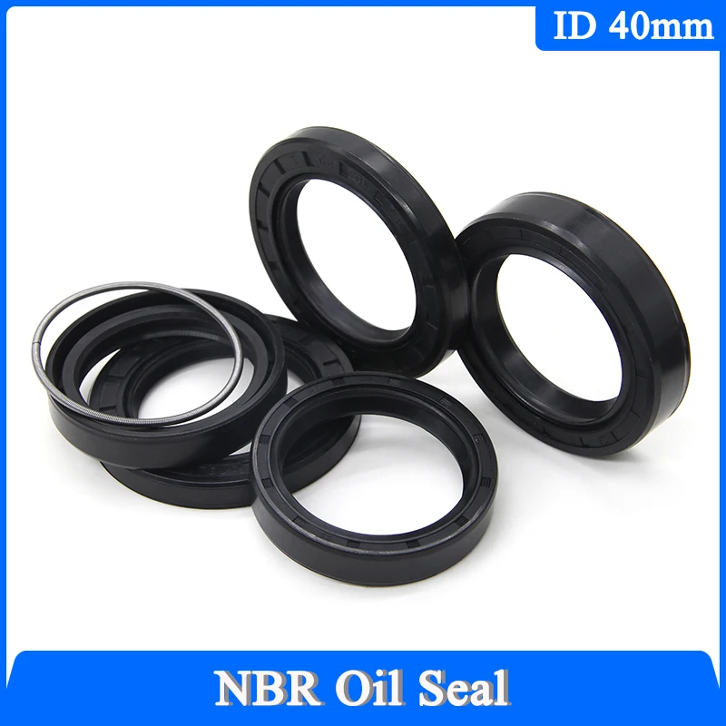 Black NBR Oil Seal ID 40mm TC-40*50/52/55/58/60/62/64/68/70/75/80/85/90*5/7/8/10/12mm Nitrile Rubber Shaft Double Lip Gaskets