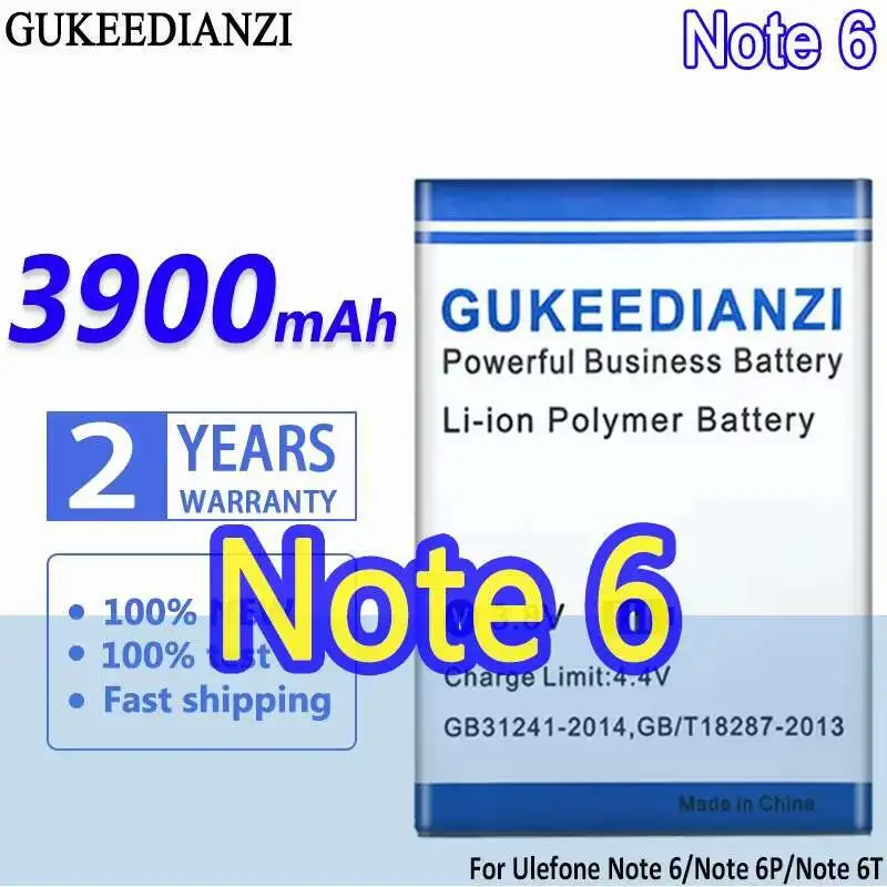 

Lightweight For Ulefone Note 6 6P 6T Note6 Note6p Note6t 3277 Long-Lasting Mobile Phone Battery 3900Mah