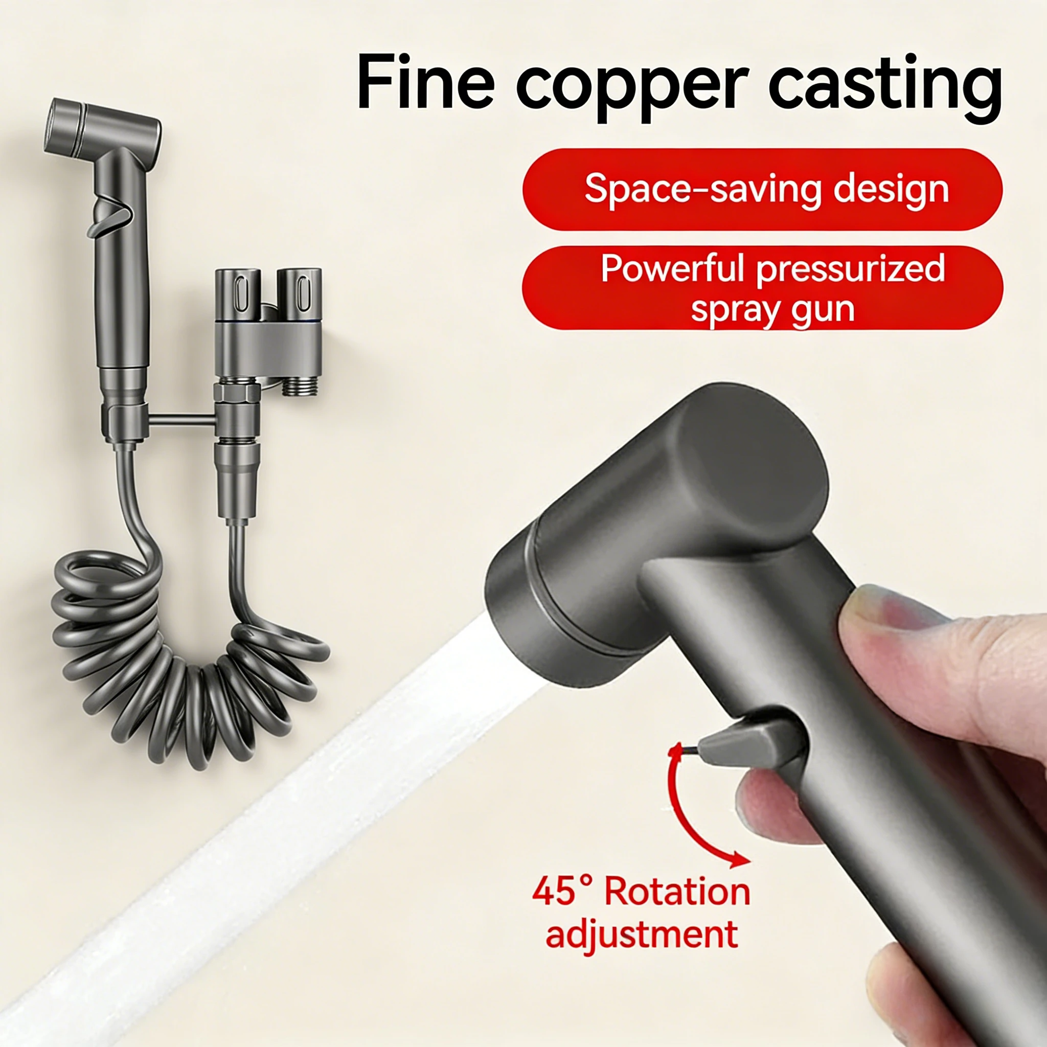 

New Portable High-Pressure Handheld Bidet Sprayer Set for Toilet Bathroom Cleaning Feminine Wash Toilet Accessories