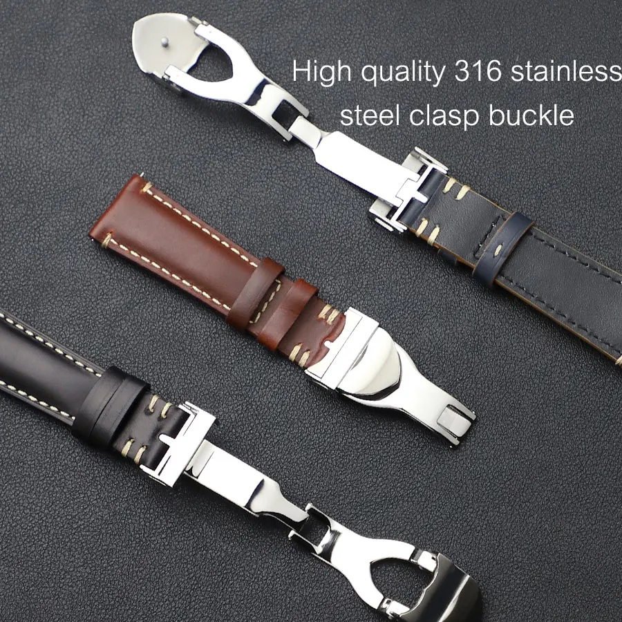 19mm 20mm 22mm Leather Strap for Cinturino Tudor Black Bay Watch Strap Tudor Blackbay Watchband Black Bay 58 Strap Black Bay Pro