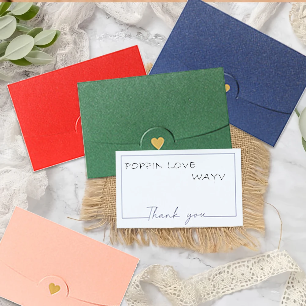 58pcs Stamps For Gift Cards Valentines Day Letter Christmas Birthday Party Home Office With Heart Clasp DIY Small Envelope Notes